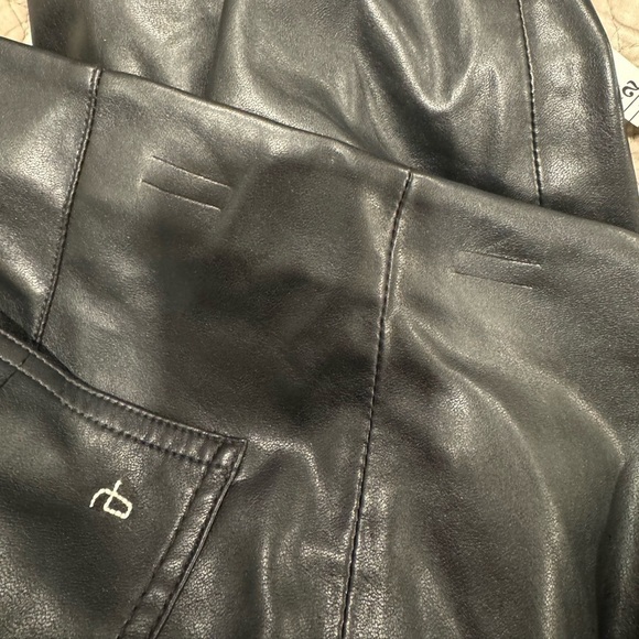 rag & bone Skinny Leg Nina Faux Leather Black Pants High Waist XS - Picture 14 of 15